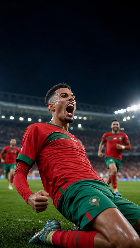 Azzedine Ounahi Morocco Action - 4K Phone Background