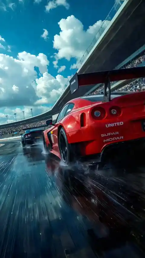Nissan GTR Rot High-Speed - Animiertes Hintergrundbild