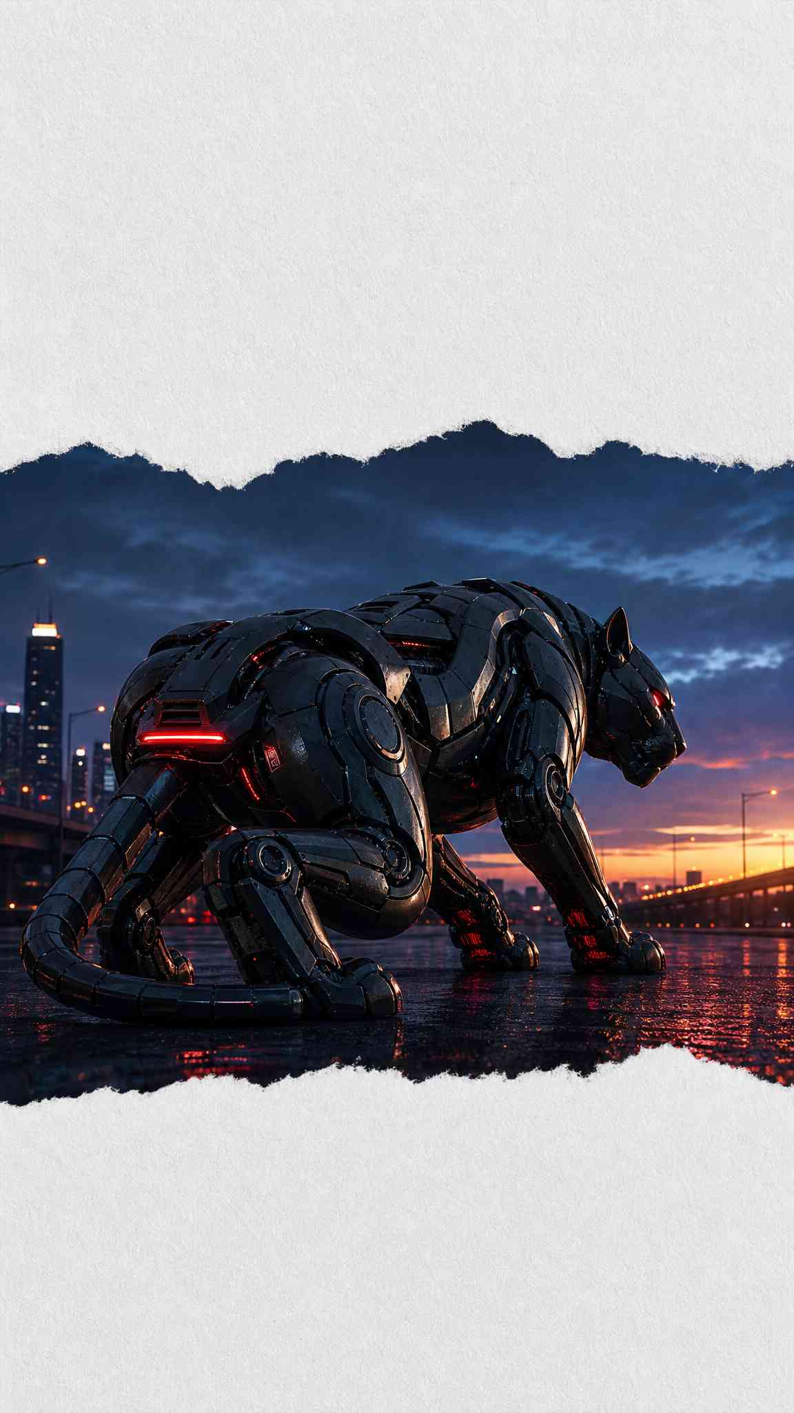 Cyber Panther Robotic Cat - 4K Wallpaper
