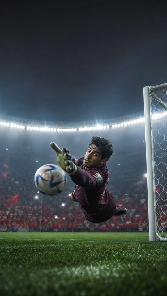 Morocco Football Goalkeeper Save - 4K Wallpaper