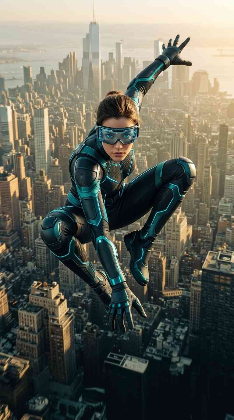 Superheroína Futurista NYC - Fondos de Pantalla 4K