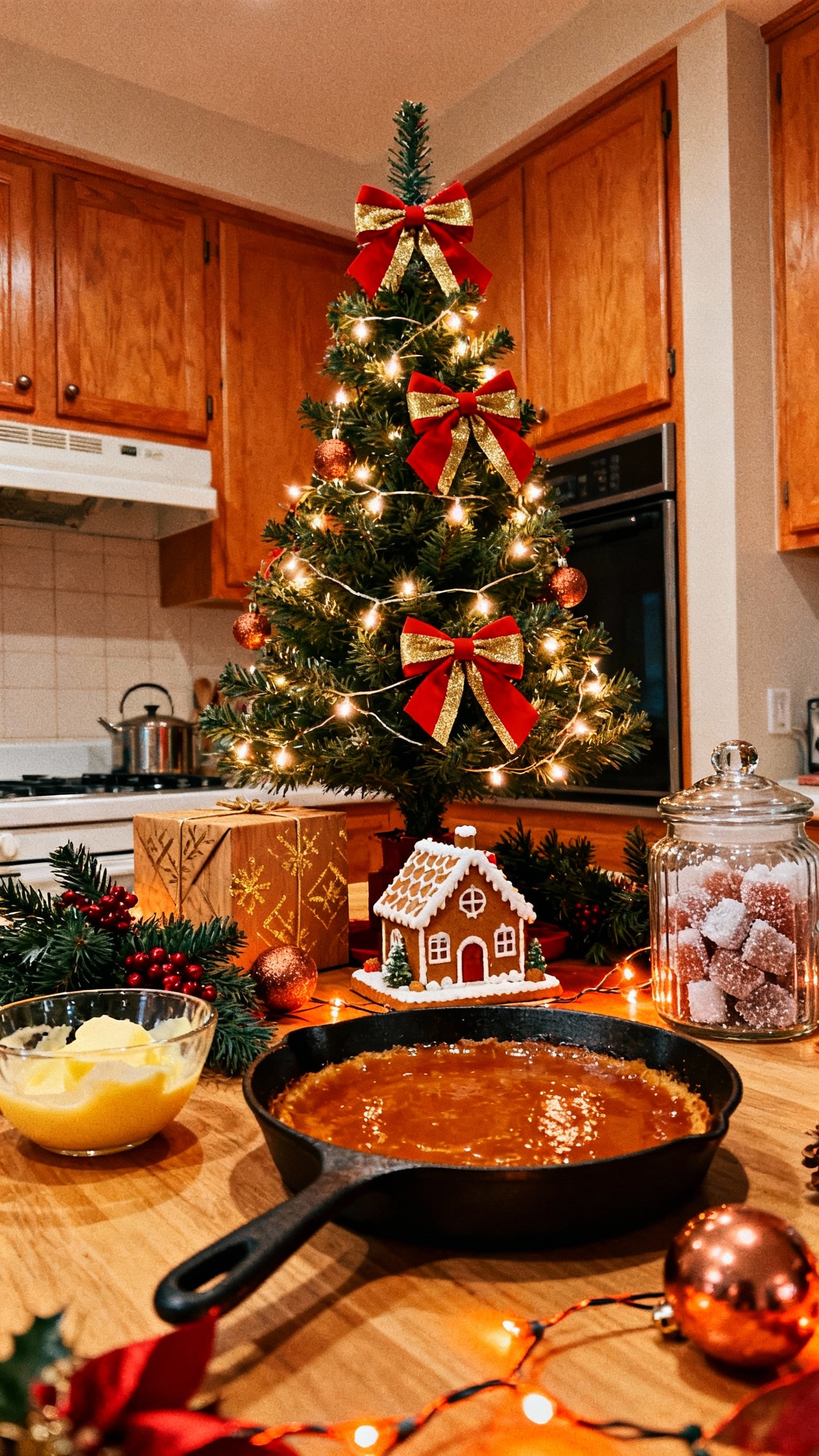 Christmas Kitchen Holiday Aesthetic - 4K Wallpaper