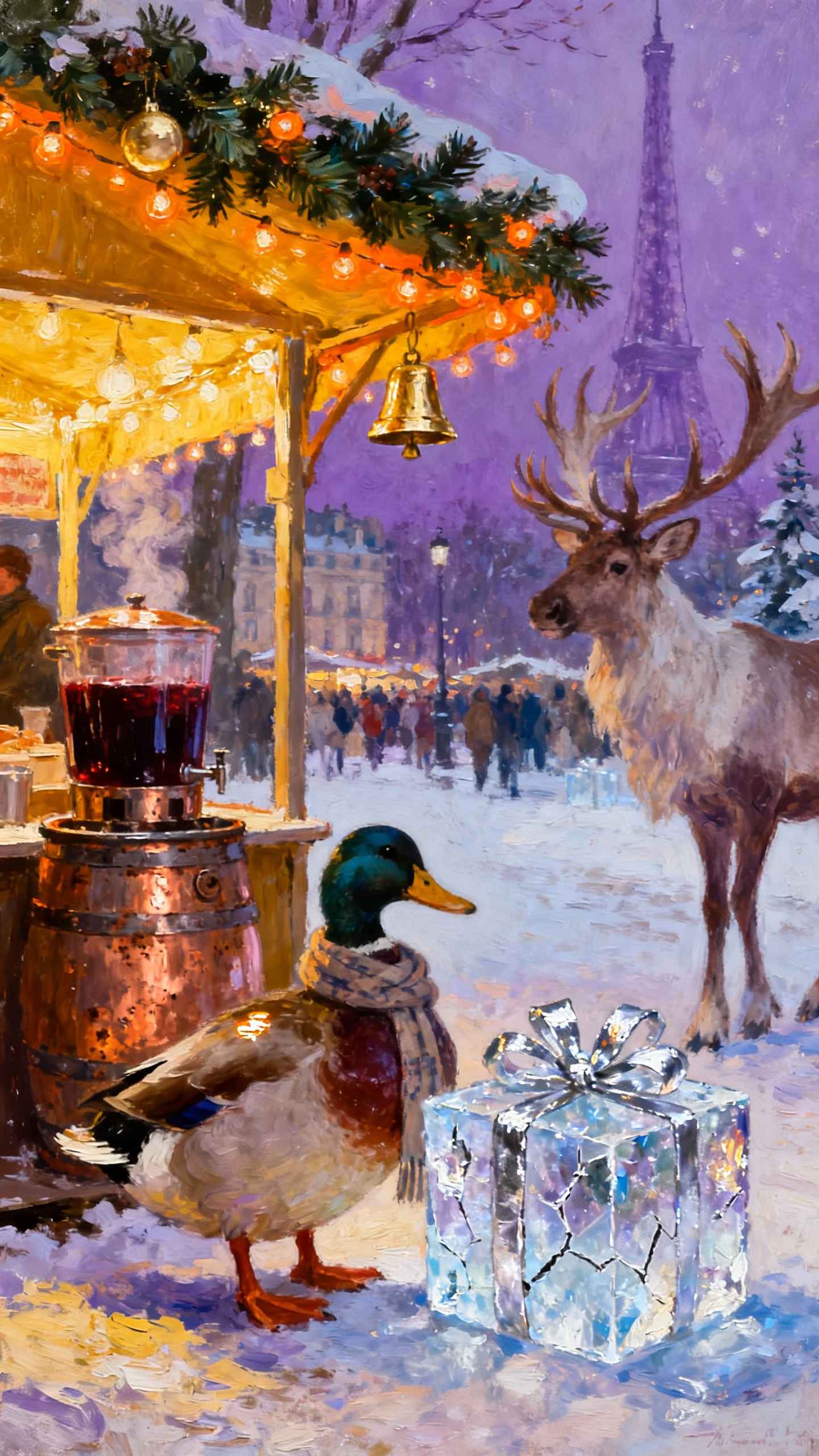 Pariser Weihnachtsmarkt - 4K Hintergrundbild