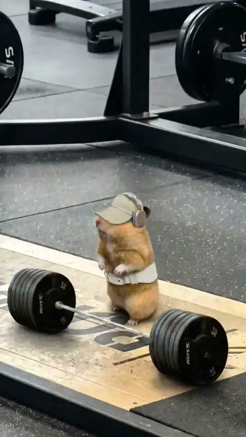 Funny Gym Hamster Weightlifting Live Wallpaper