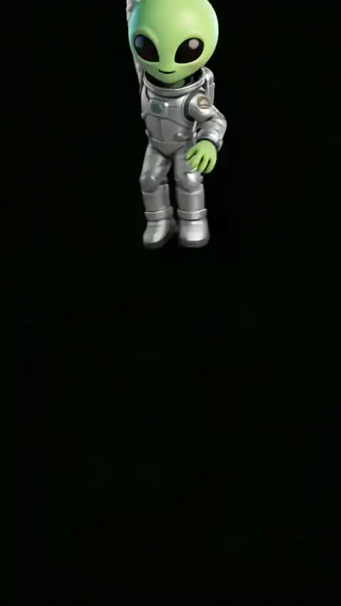 Astronaute Alien Mignon 3D - Fond d'Écran Dynamique
