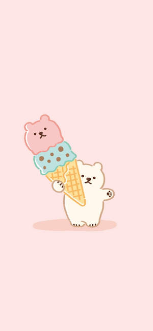 Bär mit Eiscreme - Handy Wallpaper 4K