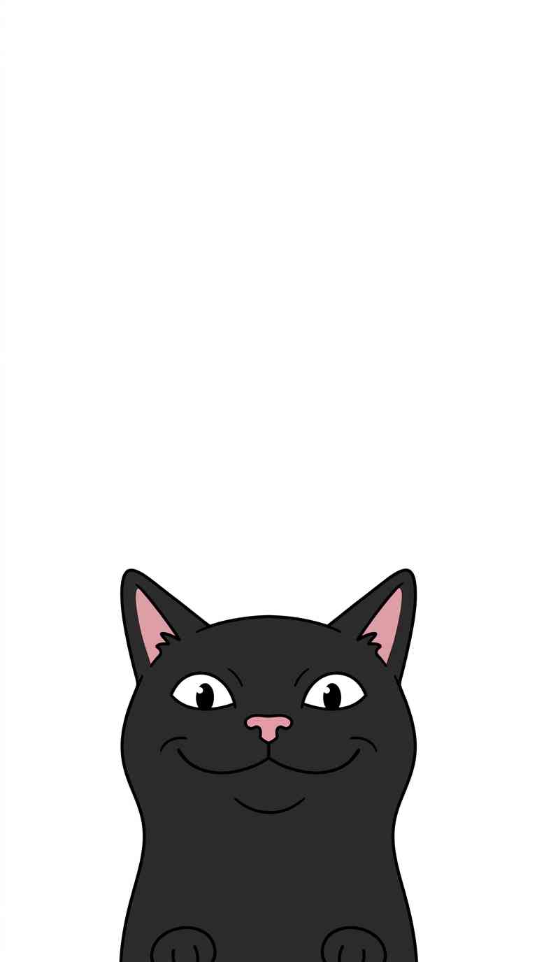 Schwarze Katze Illustration - 4K Hintergrundbild