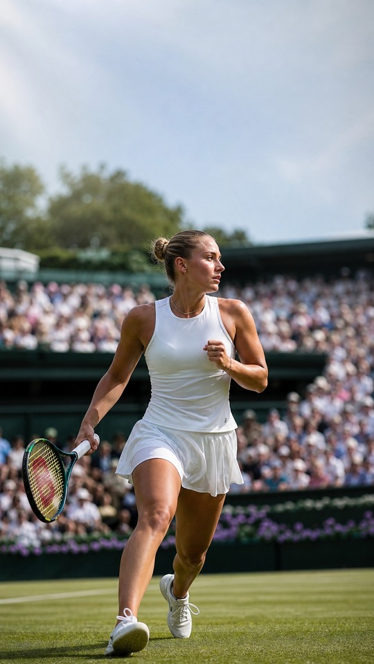 Marta Kostyuk Wimbledon Action - 4K Wallpaper