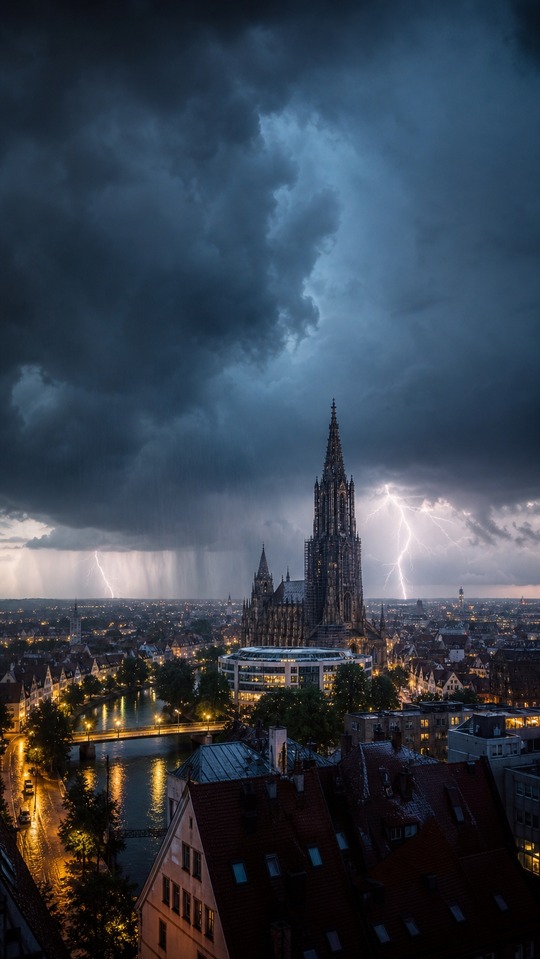 烏爾姆天氣 (Wetter Ulm) 震撼雷電 - 4K 手機壁紙