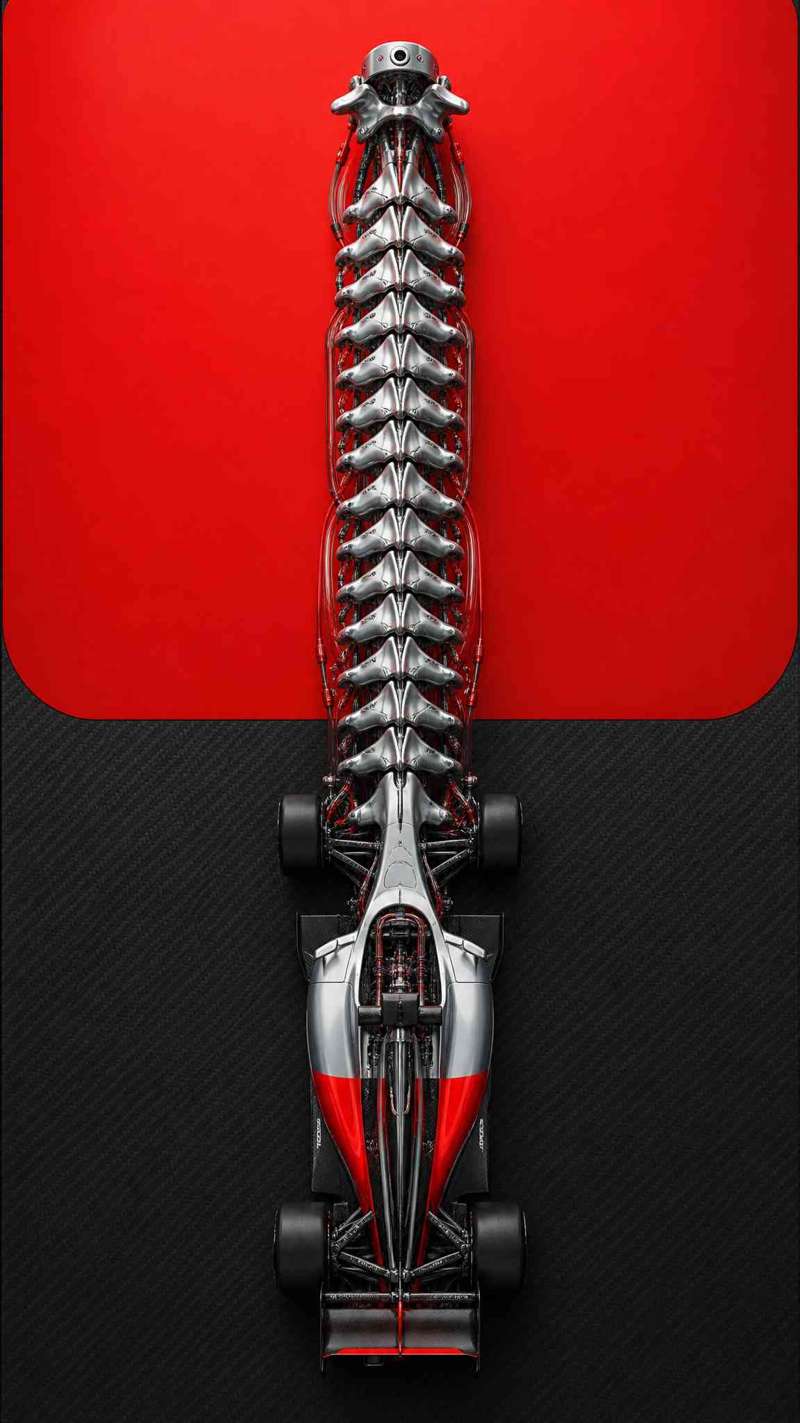 Cyber F1 Mechanical Spine - 4K Wallpaper
