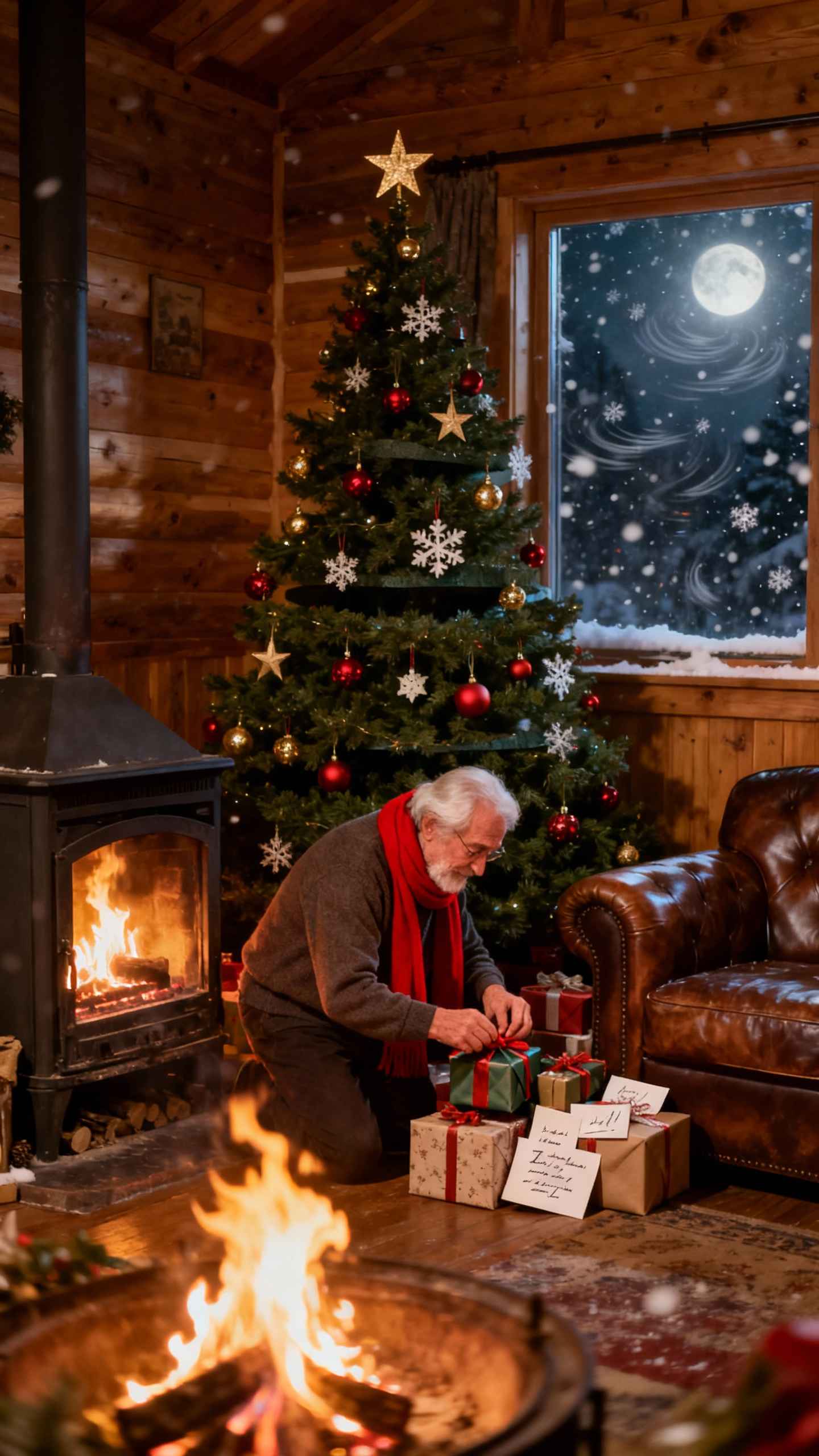 Noël Chaleureux Grand-père - Fond d'écran 4K
