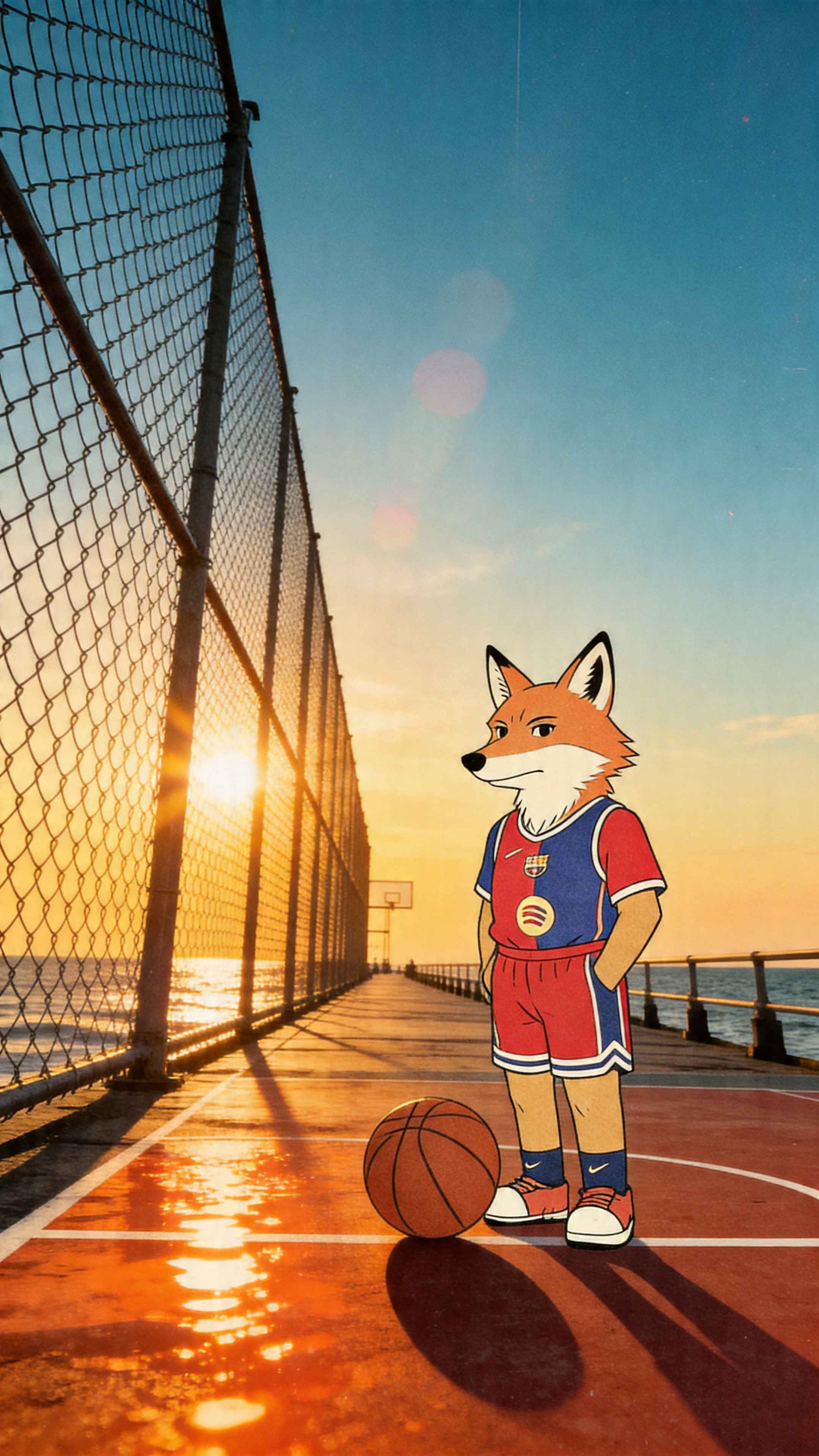 Fox Basketball Sunset - 4K Wallpapers