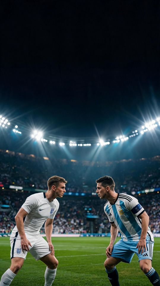 England vs. Argentinien Rivalität - 4K Fußball Background