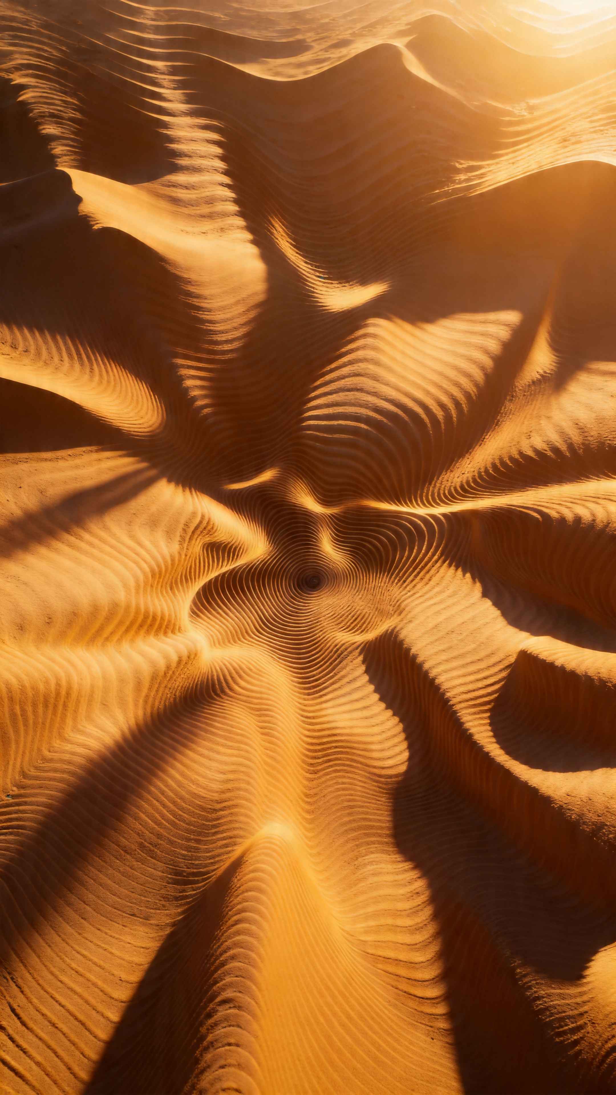 Golden Desert Sand Ripple - 4K Phone Background