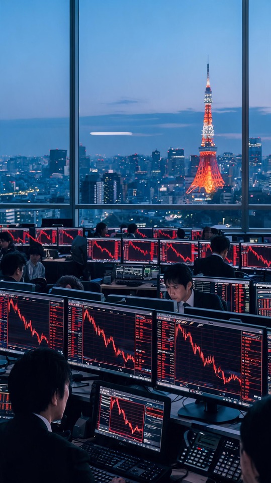 Índice Nikkei Trading en Tokio - Fondo 4K