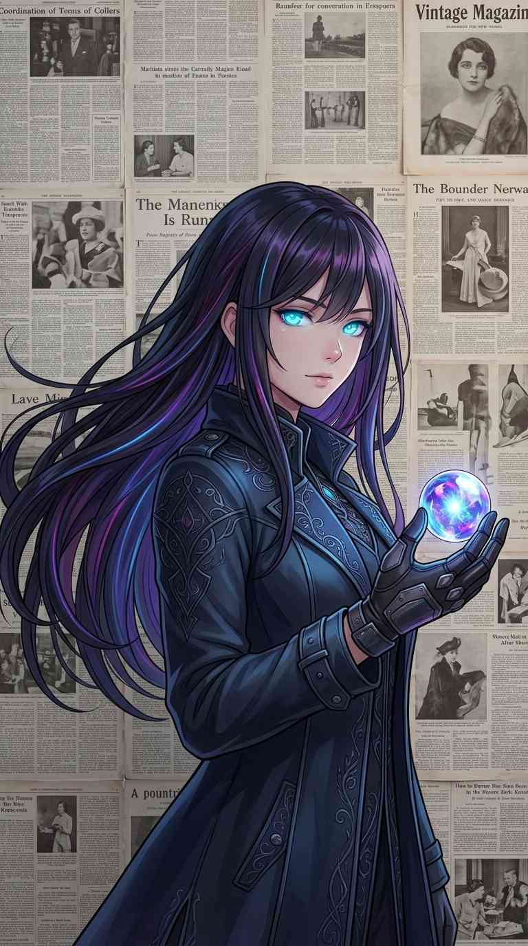Sorcière Anime Cheveux Mauves - Fond d'Écran 4K