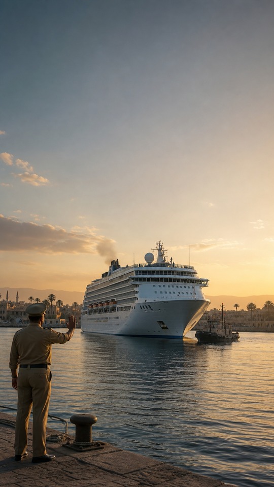 Crucero en Egipto Escena de Puerto - 4K Fondos