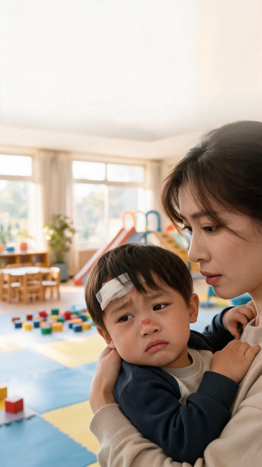 Daycare Accident and Motherly Care - 4K Wallpaper
