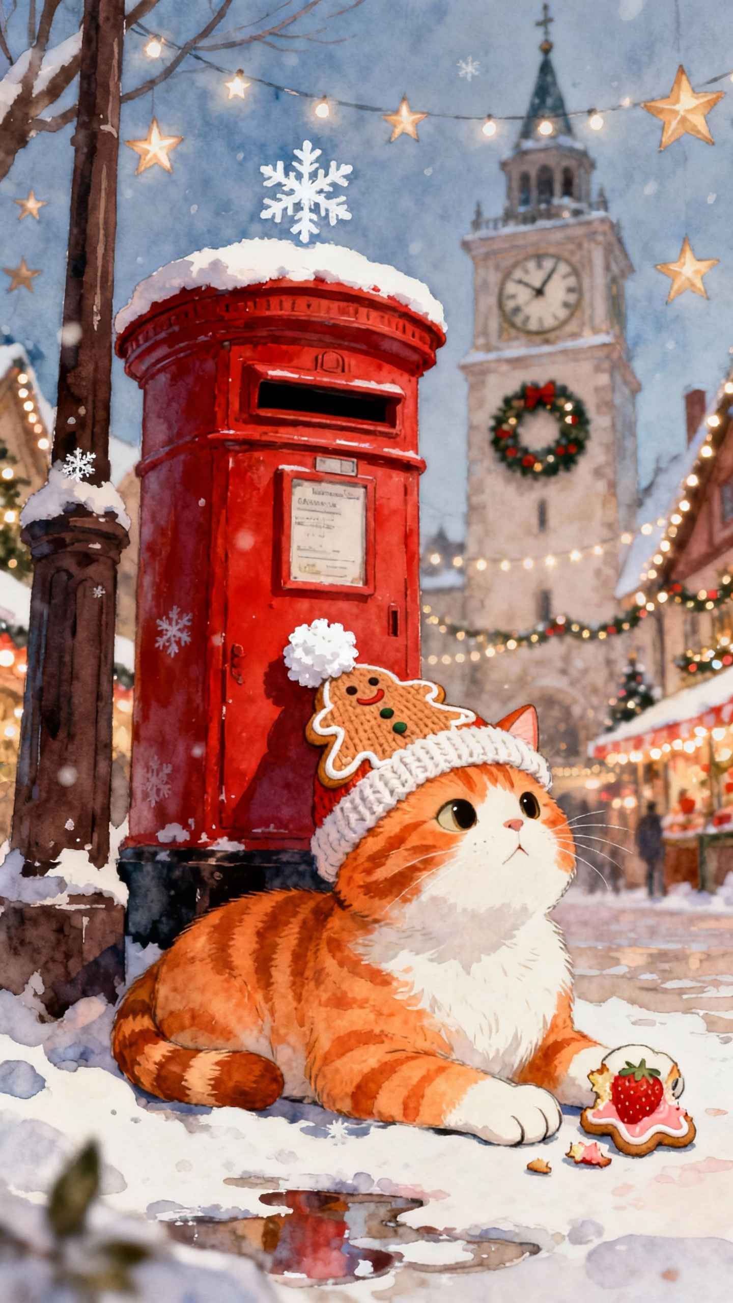 Chat Roux d'Hiver - Fond d'écran 4K et Arrière-plan