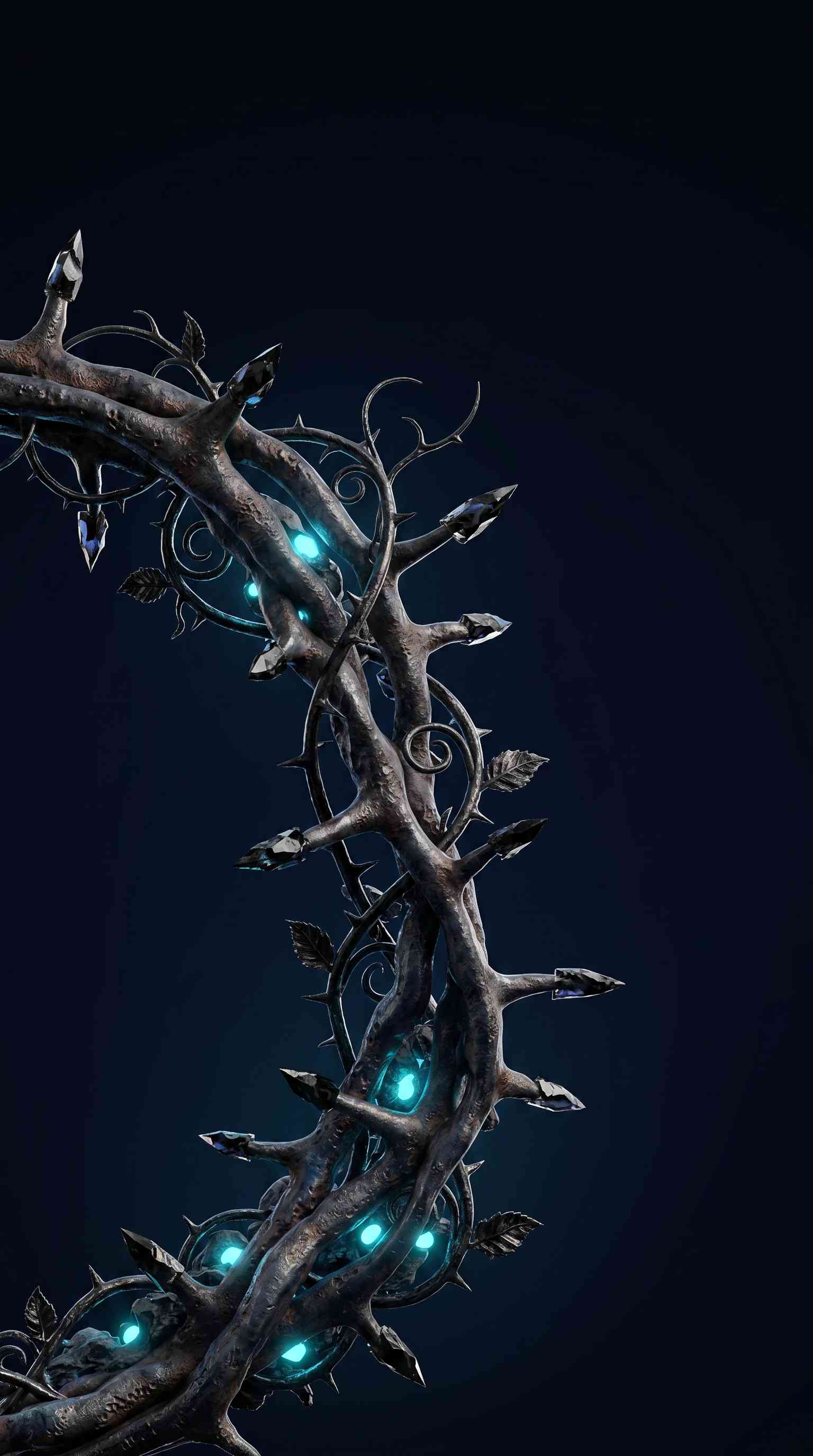 Glowing Mystic Thorns - 4K Mobile Background
