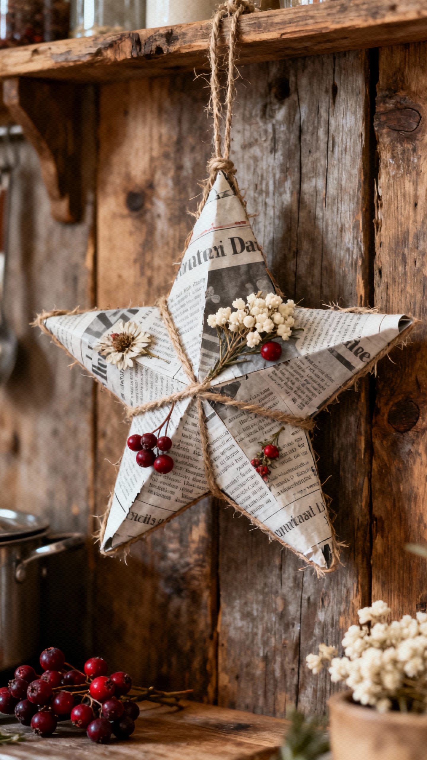Vintage Newspaper Star Decor - 4K Wallpapers