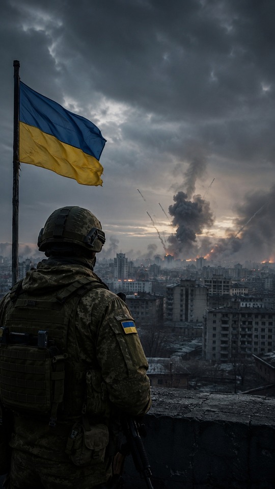Ukraine Soldier & Flag Cinematic - 4K Wallpaper