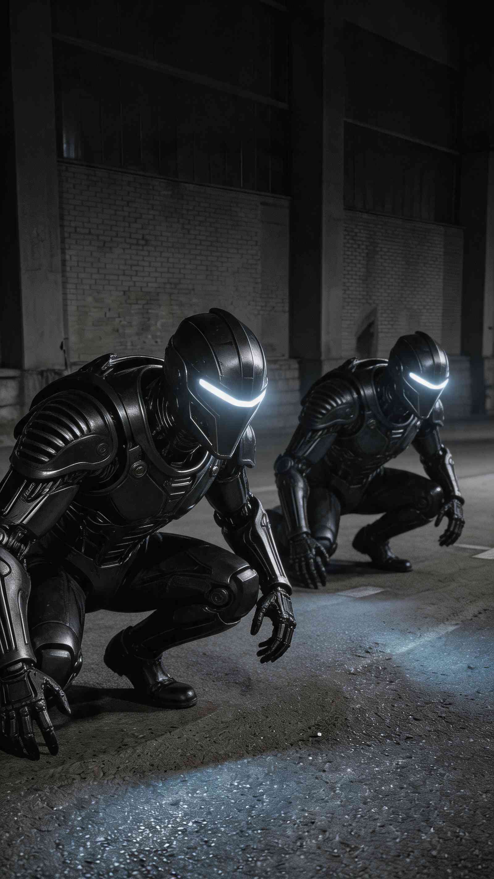 Futuristic Armored Figures 4K Mobile Wallpaper