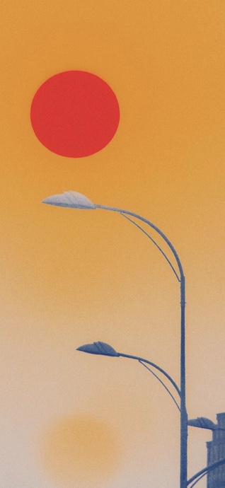 Coucher de Soleil Rétro - Arrière-plan Mobile 4K