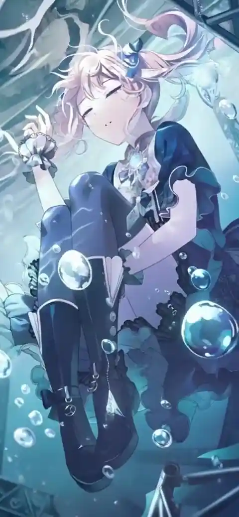 Fille Anime sous l'Eau - Arrière-plan Dynamique