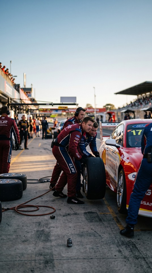 Dick Johnson Racing (DJR) Mustang Pit Stop - 4K Wallpaper
