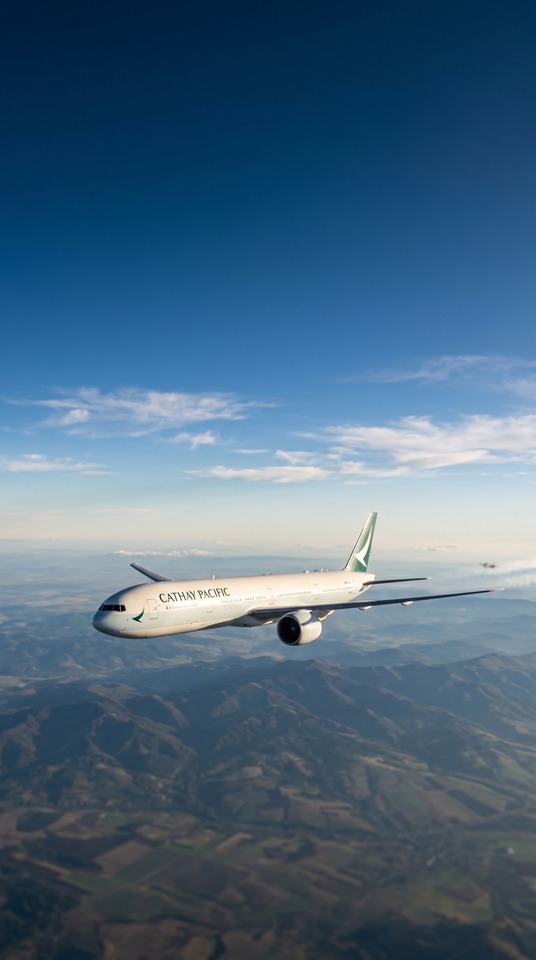 Cathay Pacific en Vuelo - Fondo de Pantalla 4K HD
