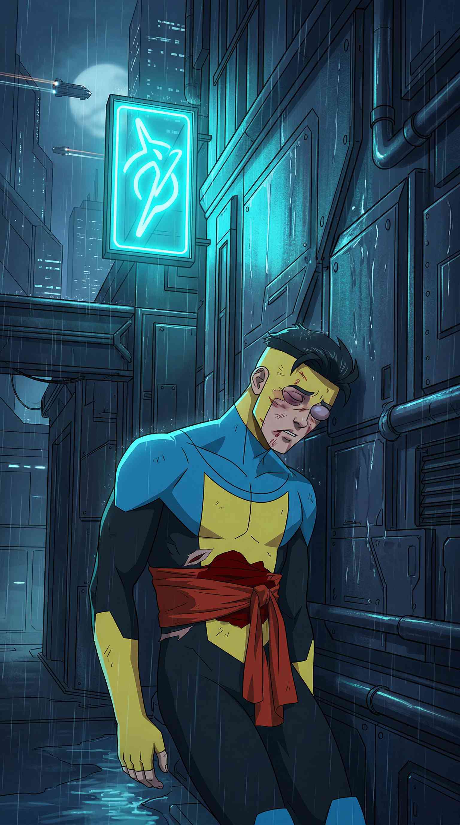 Mark Grayson Invincible Rainy City - 4K Wallpaper