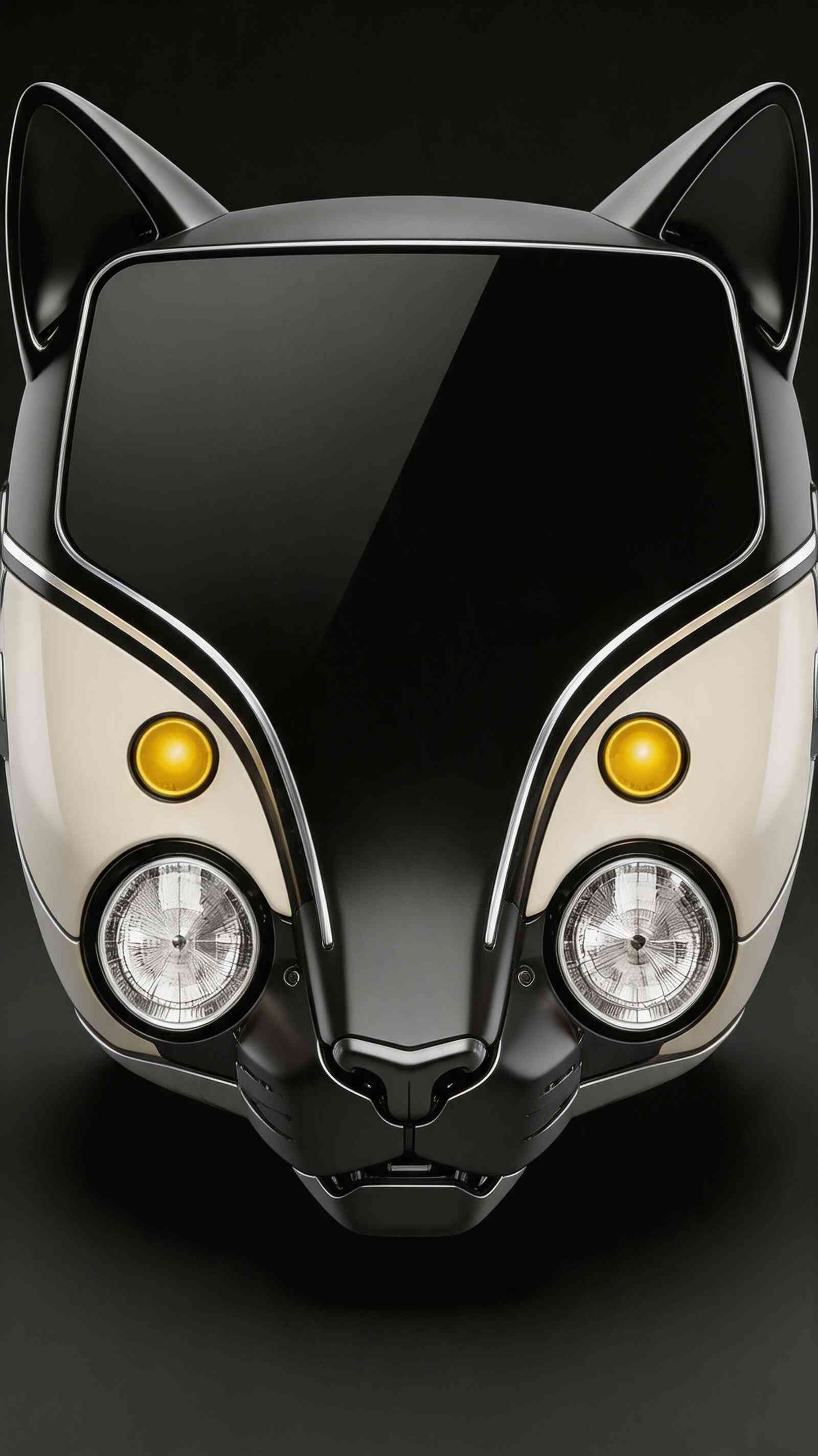 Futuristic Cat Face Vehicle Wallpaper