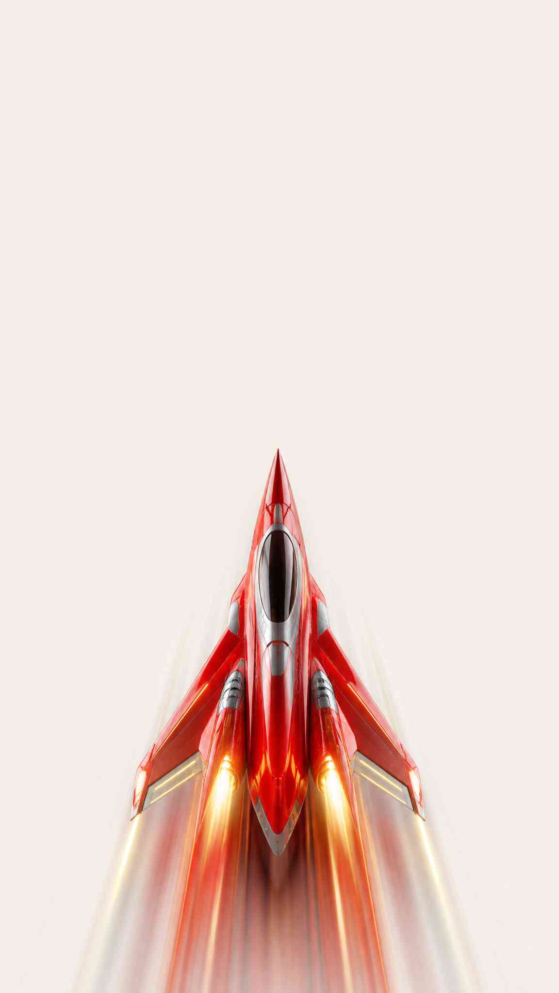 Red Futuristic Jet Spaceship - 4K Wallpaper