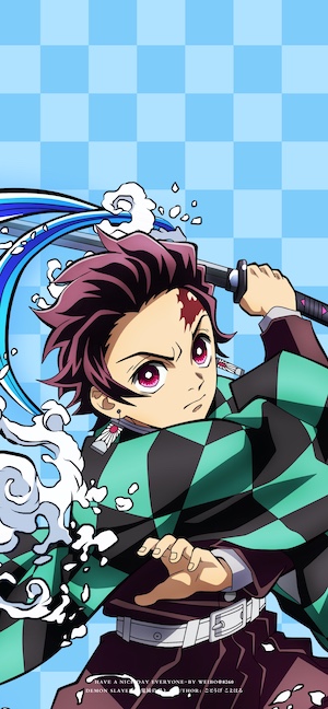 Tanjiro Kamado Wasseratmung - 4K Handy Wallpaper
