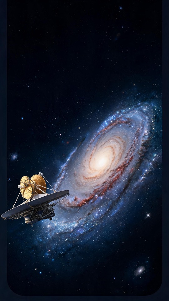 z5 Barred Spiral Galaxy Voyager - 4K Space Wallpaper