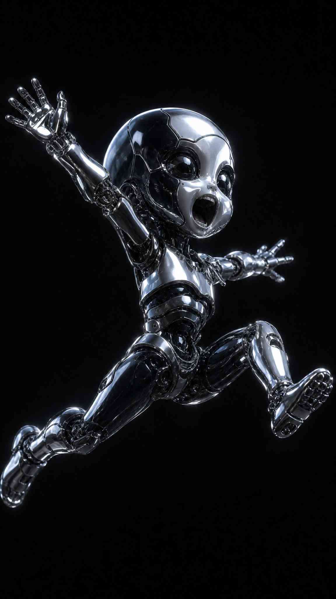 Chrome Baby Robot Sci-Fi - 4K Wallpaper