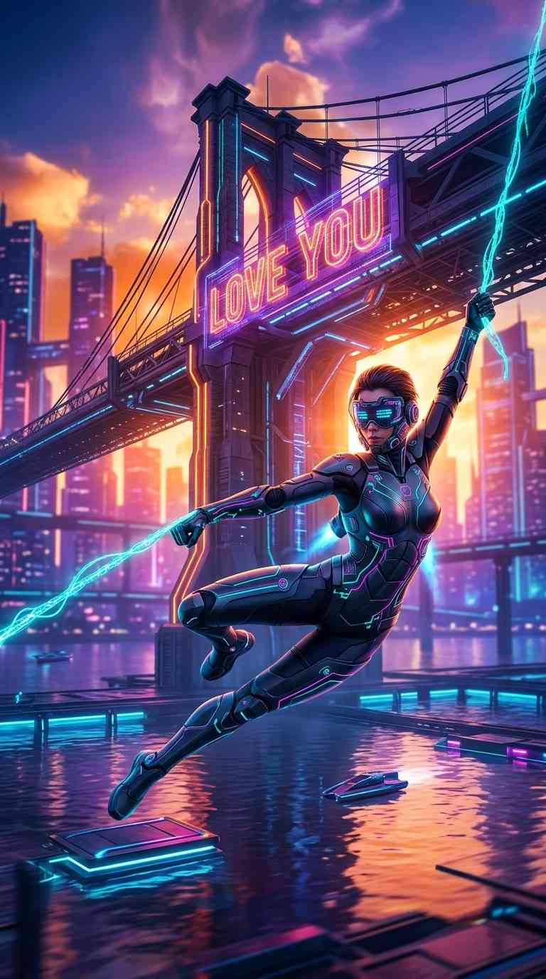 Cyberpunk Tech Heroine - 4K Wallpapers & Backgrounds