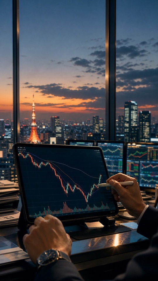 Stock Market Analysis & Tokyo View - 4K Wallpapers
