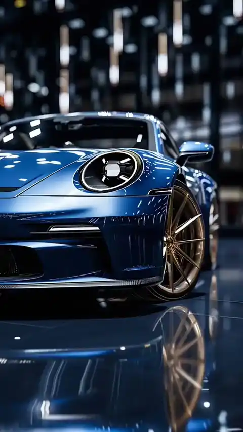 Blue Porsche Sports Car - 4K Live Wallpaper