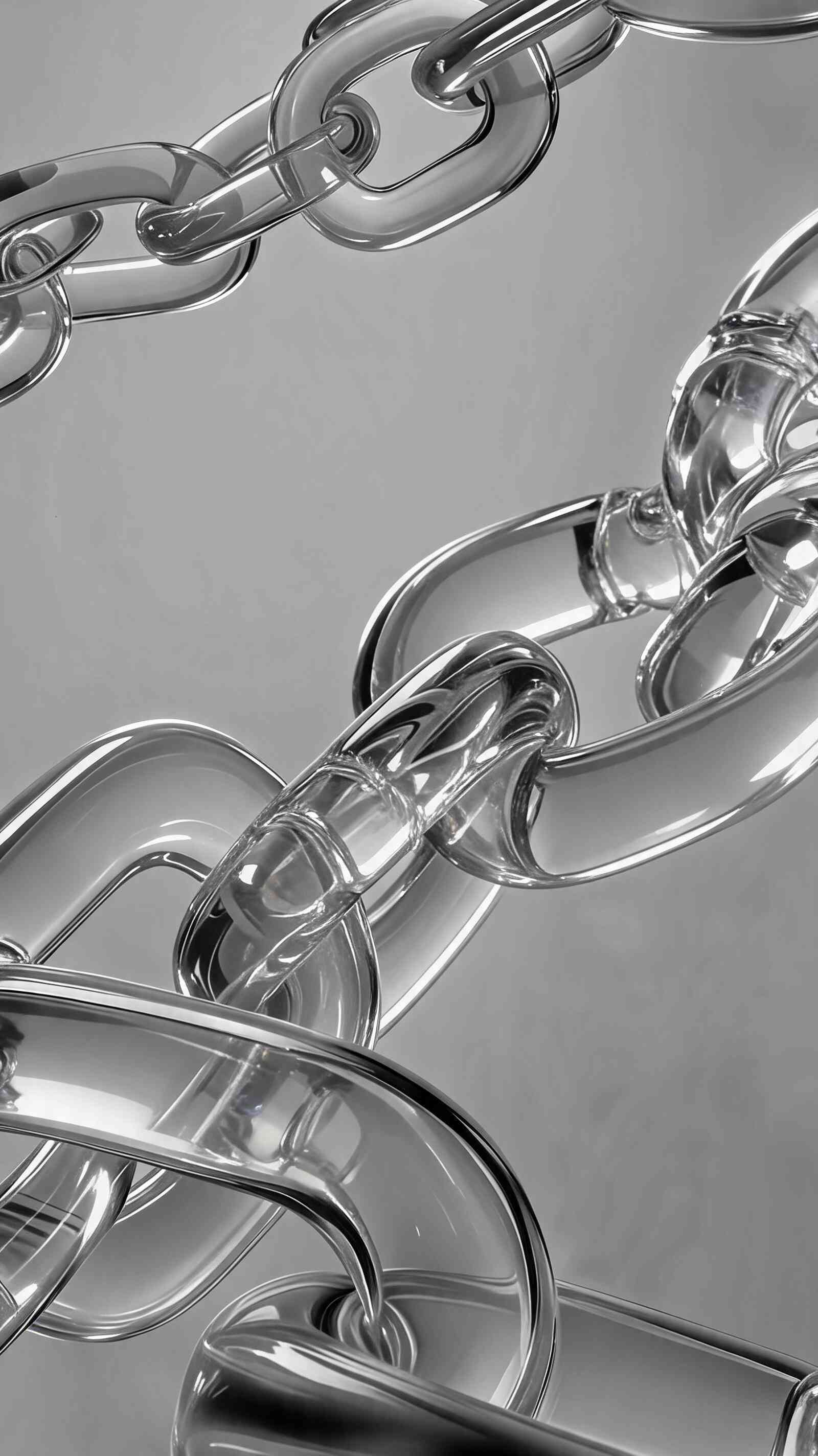 Chaînes en Verre Abstrait 3D - Fond d'Écran 4K