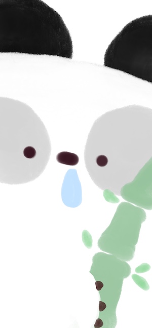 Kawaii Minimalist Panda with Bamboo - 4K Wallpaper