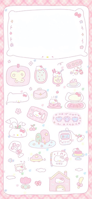 Hello Kitty Kawaii Stickers - 4K Phone Background