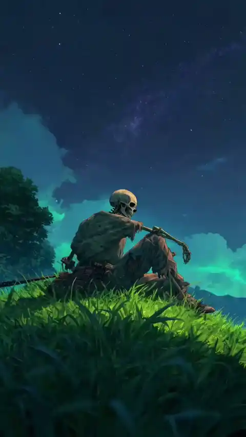 Skeleton Samurai Night - 4K Live Wallpaper