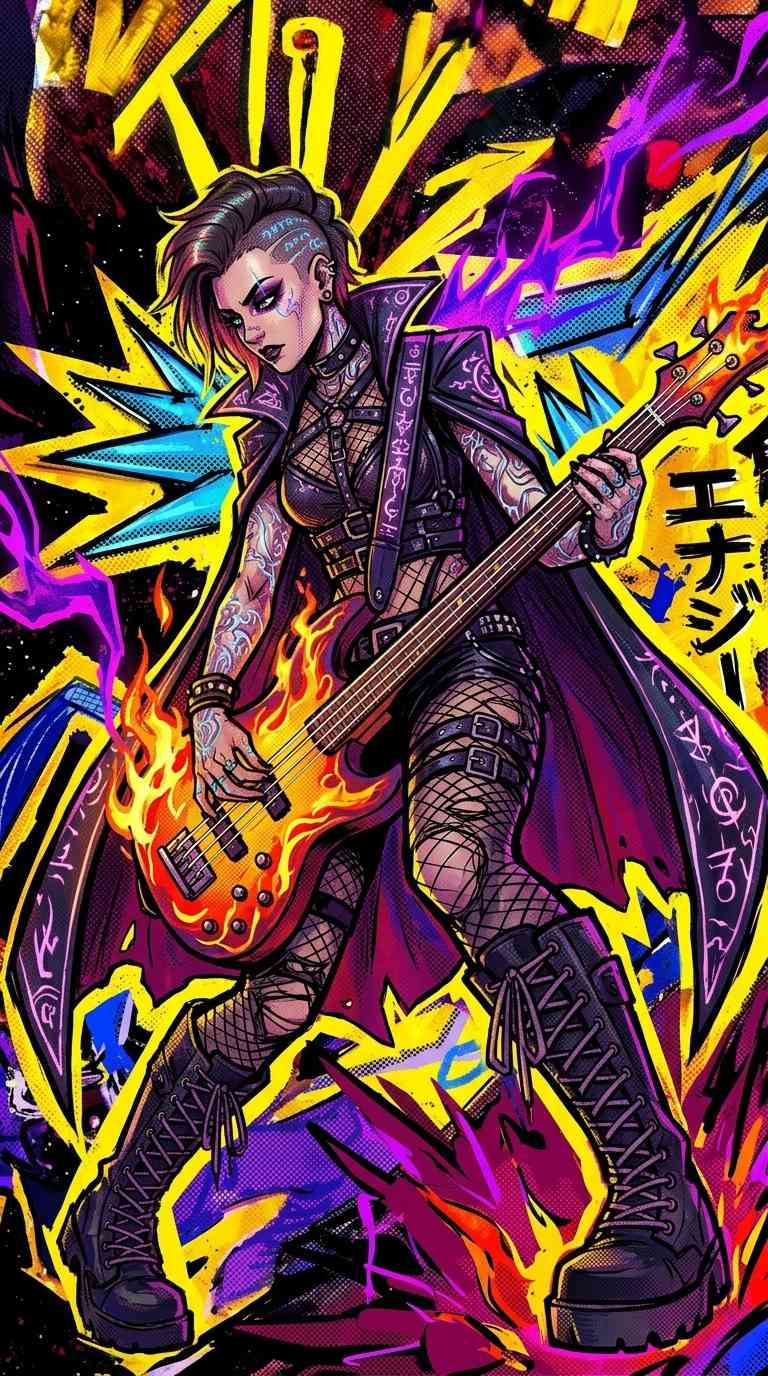 Punk Rock Girl Bassist - 4K Wallpapers