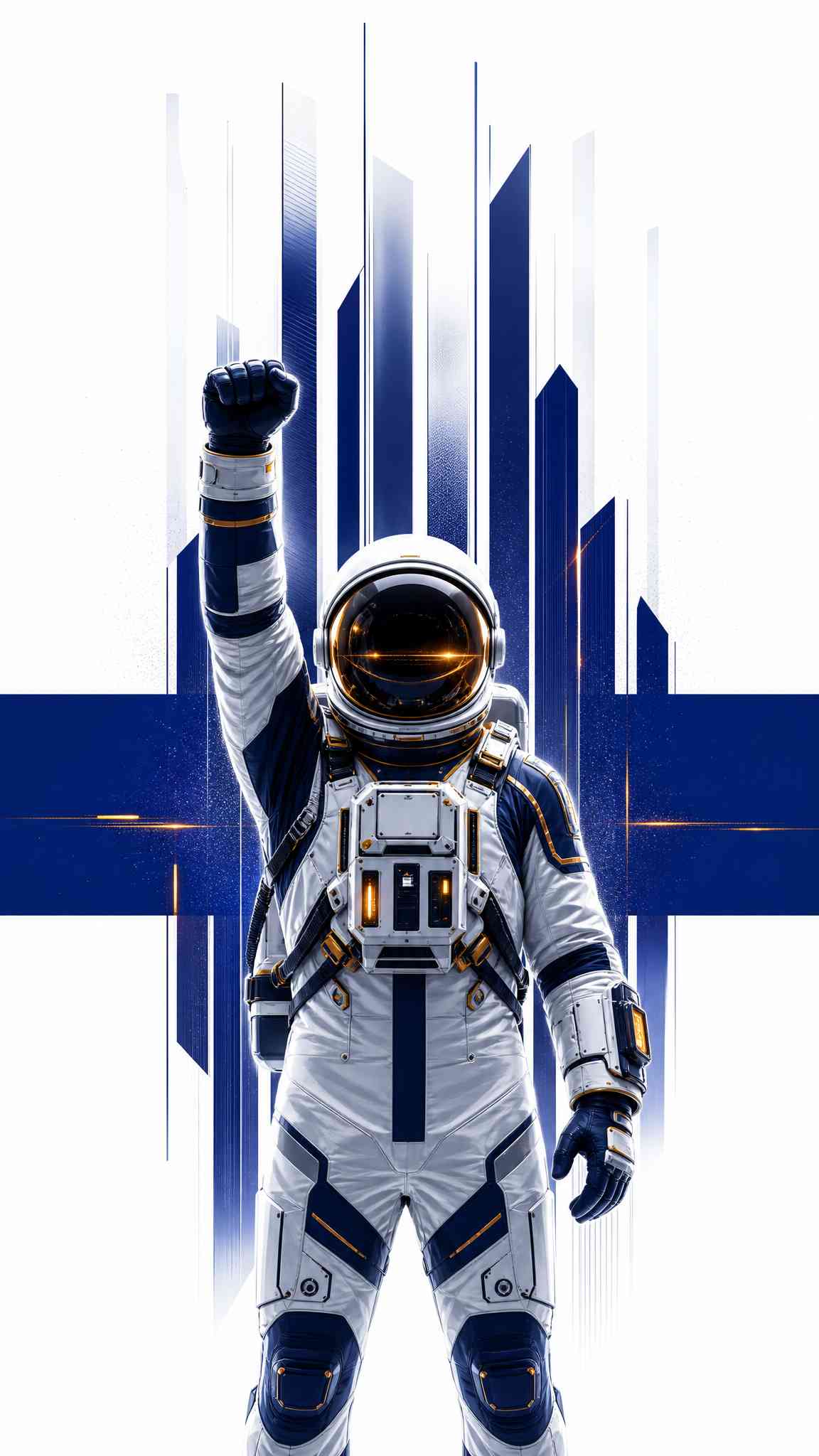 Astronaut Triumph Minimalist - 4K Wallpaper