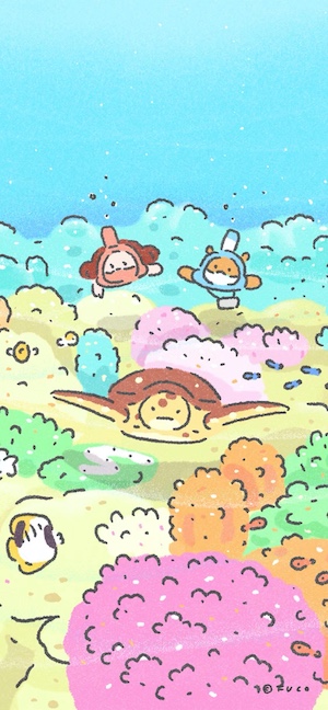 Tortuga Marina Kawaii - Fondos de Pantalla 4K
