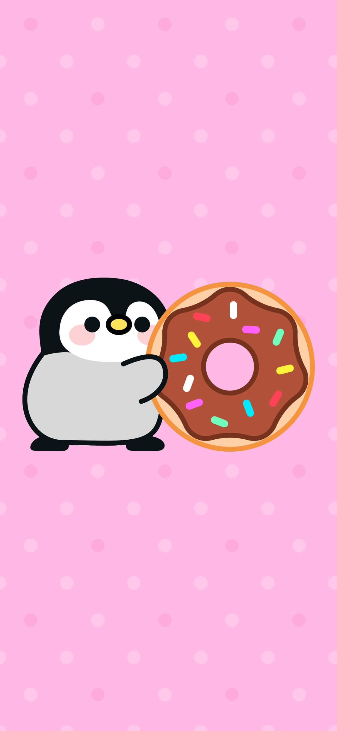 Manchot et Donut Kawaii - Arrière-plan Dynamique
