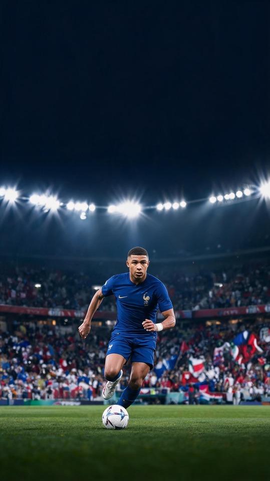 Kylian Mbappé World Cup Action - 4K Wallpaper