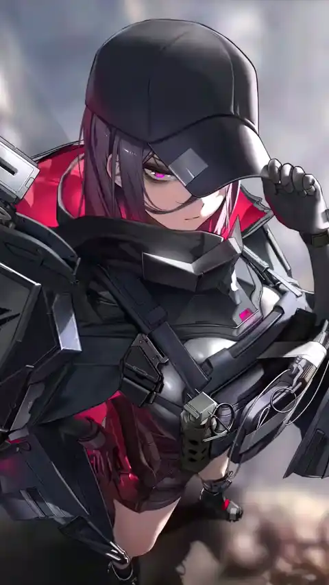 Fille Anime Tactique Cyberpunk - Fond d'Écran Dynamique